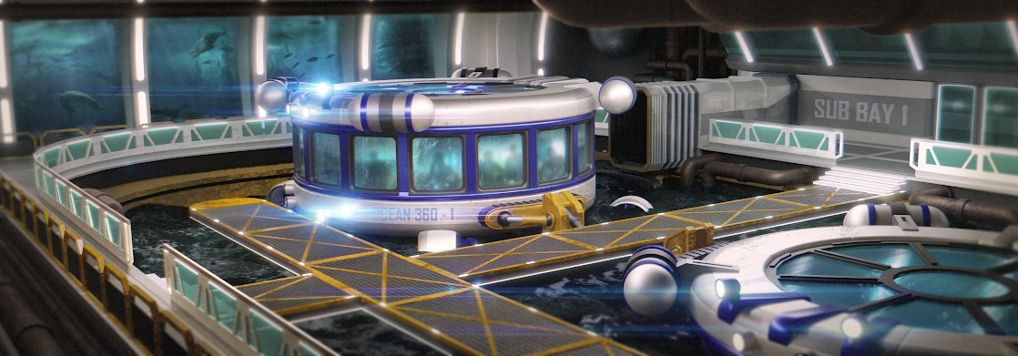 Glacier Dive — the Ocean 360 submersible in Sub Bay 1